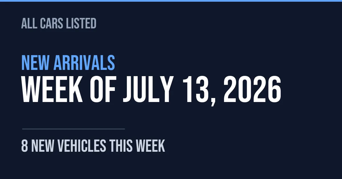8 new arrivals — week of July 13, 2026